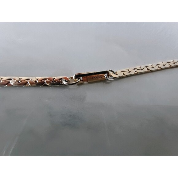 Vintage Emmons Gold-Tone Flat Curb Chain Necklace Slide Clasp - Patent 3427691 - Picture 4 of 5